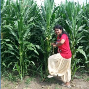 Woman with corn