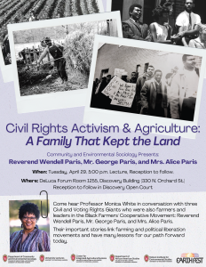 Civil Rights Activism and Agriculture: A Family that Kept the Land – Lecture and Reception