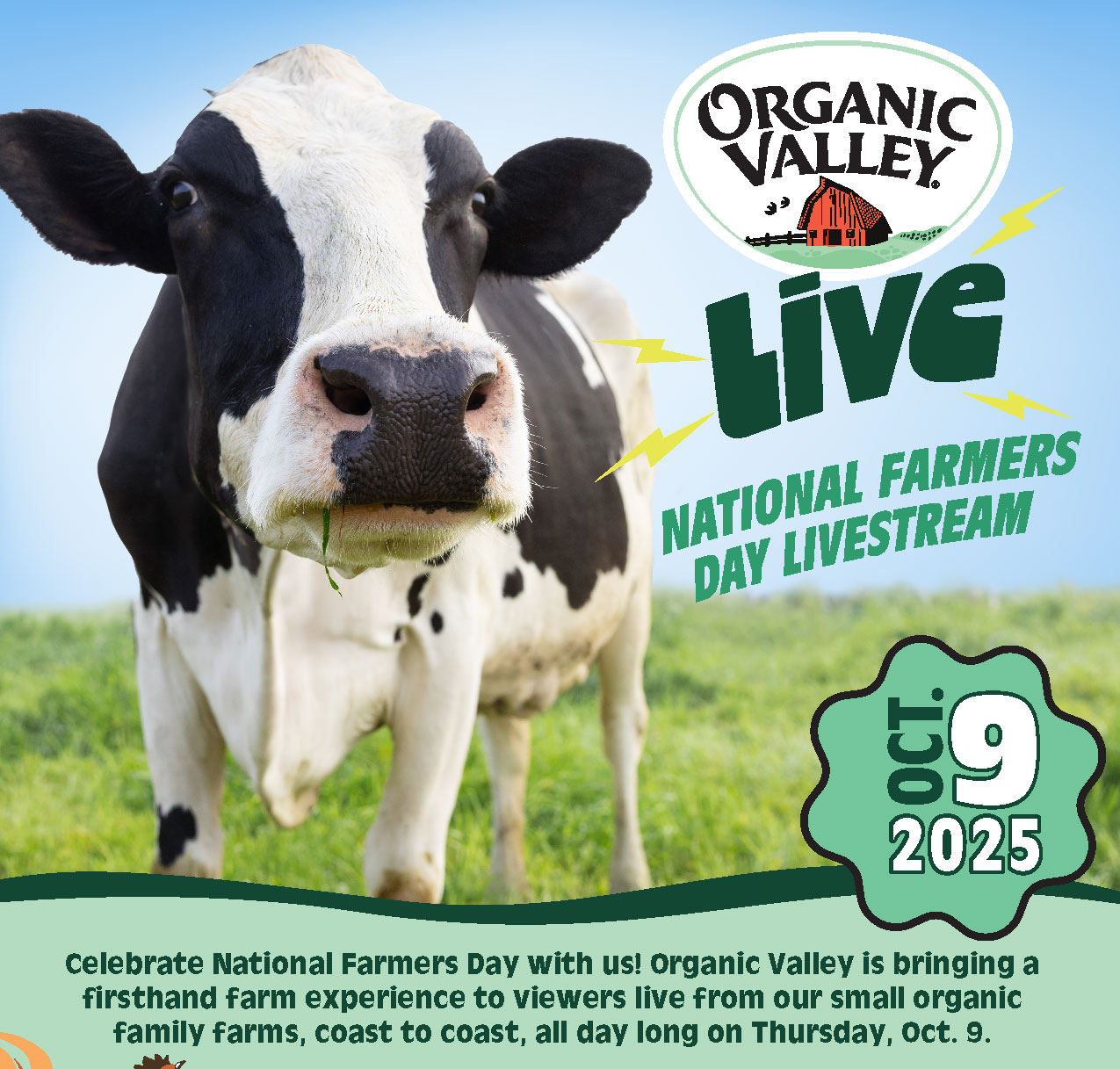 NATIONAL FARMERS DAY LIVESTREAM! October 9, 10 AM to 8 PM.